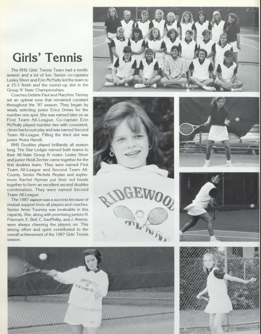 1988 Girls’ Tennis Team