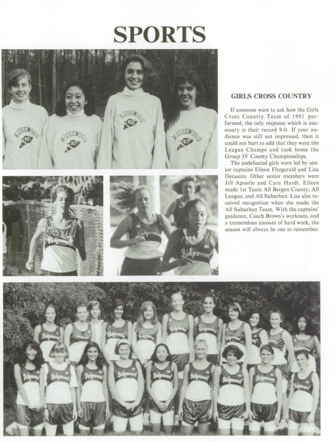 1991 Girls’ Cross Country Team