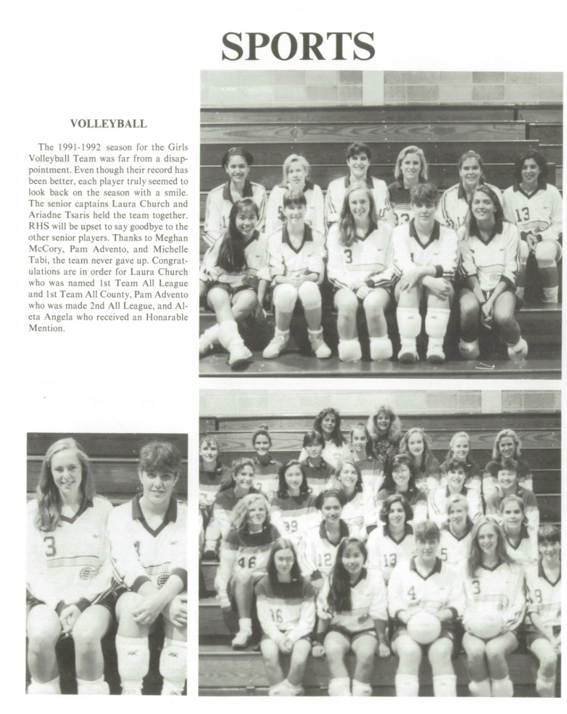 1992 Girls’ Volleyball Team