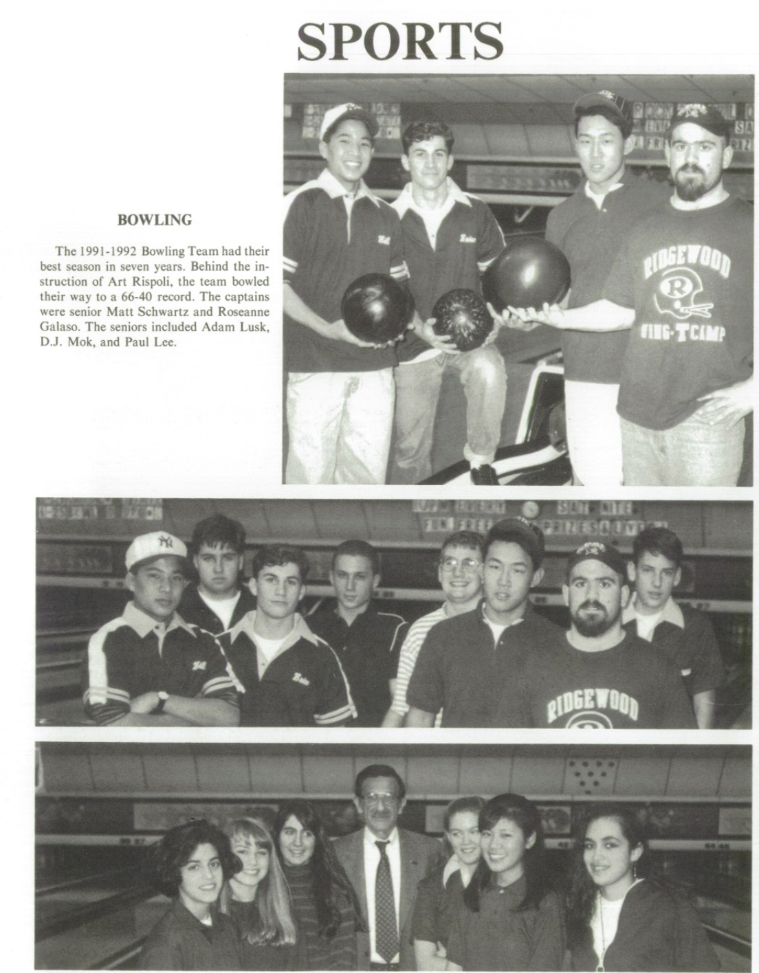 1991-92 Bowling Team