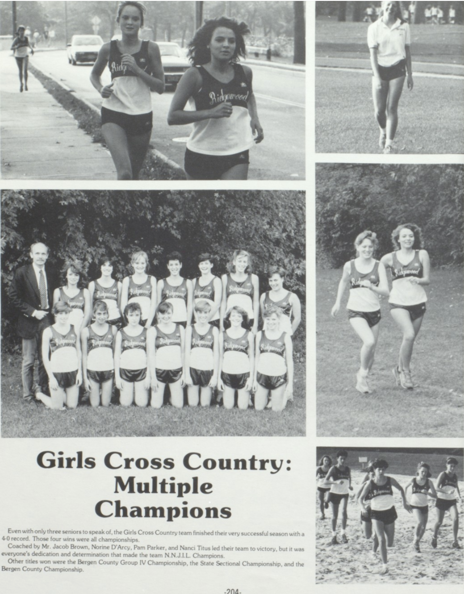 1986 Girls’ Cross Country Team