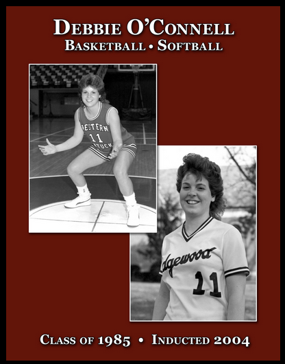 The first female to score 1,000 points in basketball at RHS, O'Connell was also a sparkplug of the Maroons' unbeaten (29-0) state champion softball team in 1983. She shared the 1985 RHS Award of Excellence in Athletics with Margaret Scutro. As a fres