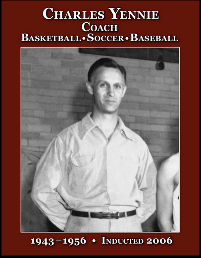 Charlie Yennie coached RHS teams to winning records in three sports over a 13-year span and also made important contributions to athletics in Bergen County. His basketball teams compiled a 150-102 record over 11 seasons (1945-56) and won Bergen-Passa