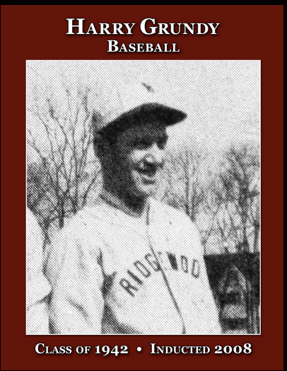 Harry Grundy (Class of 1942) made his mark in Ridgewood High School athletics in baseball, where he was a three-year varsity letter winner and a co-captain his senior year. A pitcher, Grundy won 28 of 31 varsity games pitched, the most wins by any RH