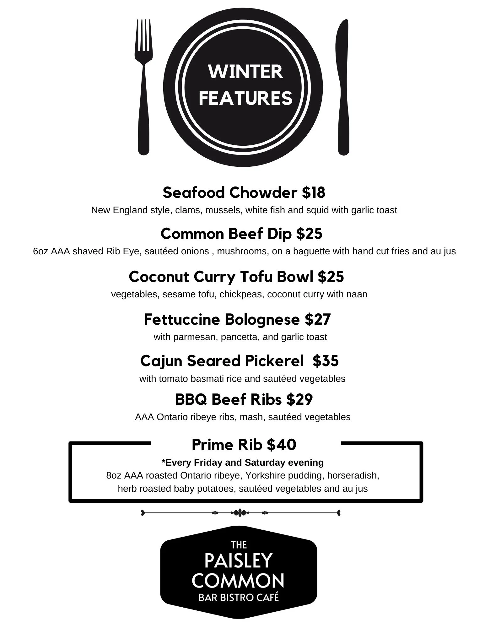 The Paisley Common Bar and Bistro in Paisley, Ontario — The Paisley