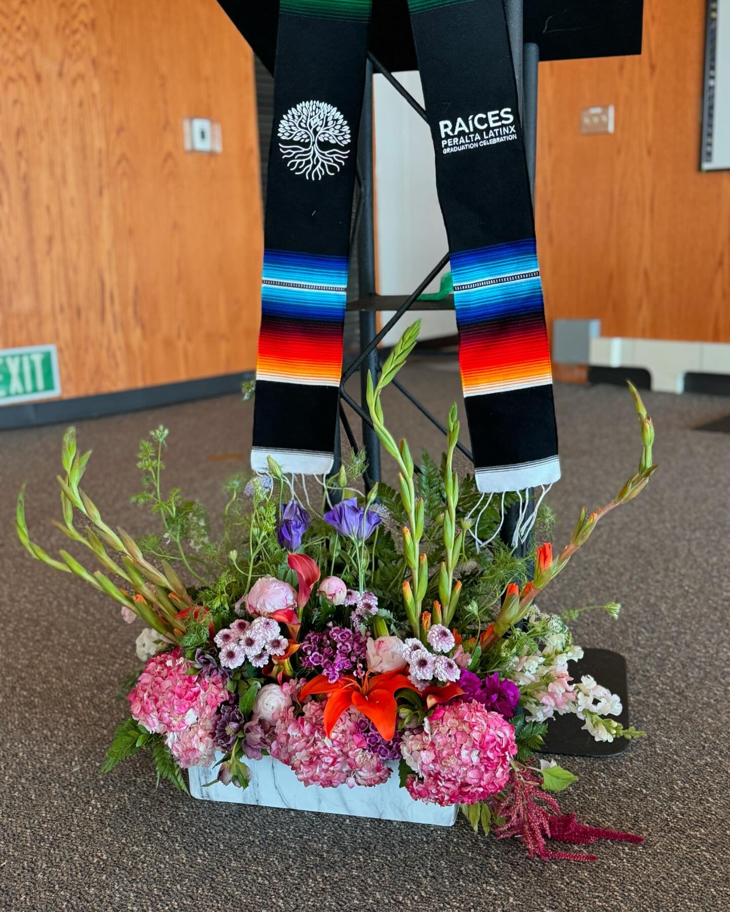 Such an honor to be a part of Merritt College&rsquo;s Latinx event tonight.  Putting these vibrant colors together filled my heart with so much joy ❤️
.
.
#graduation #commensement #latinx #peraltacolleges #oakland #comolaflor #latinpride #latinherit
