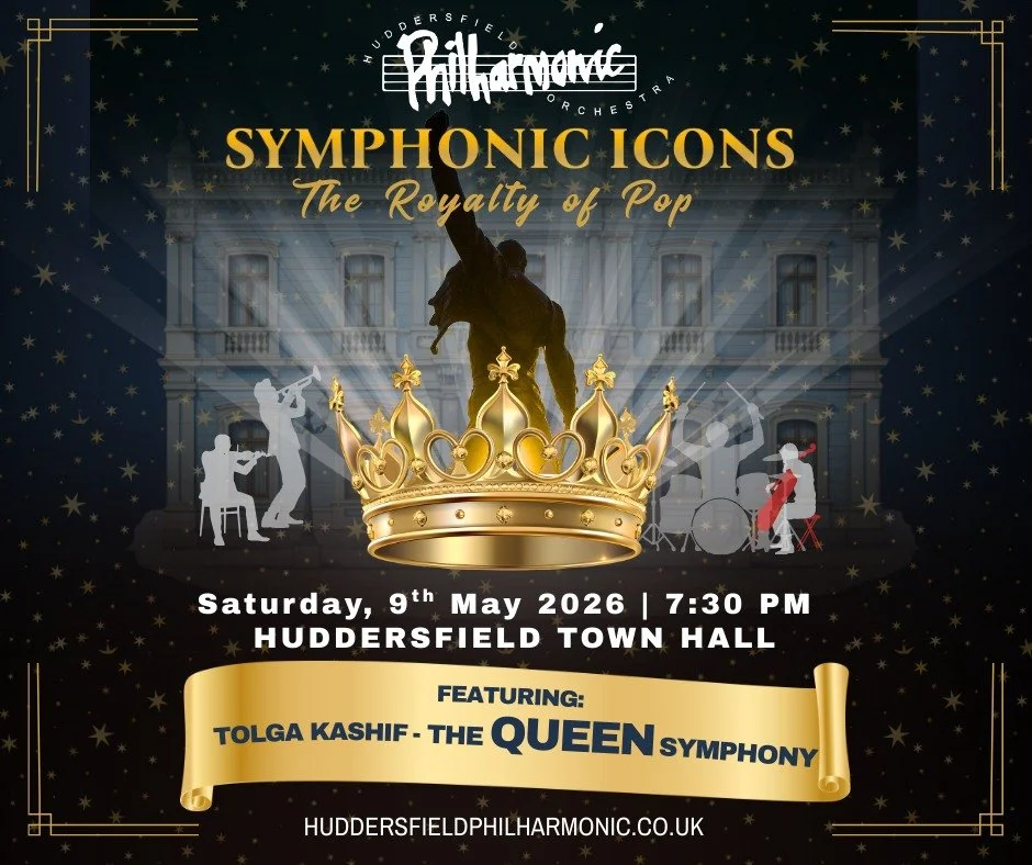👑 The Queen Symphony &mdash; Live in Huddersfield!
Experience an unforgettable night as a full symphony orchestra and choir voices bring pop&rsquo;s greatest legends to life &mdash; from The Beatles, ABBA, Bee Gees, and Elvis&hellip; to the epic fin