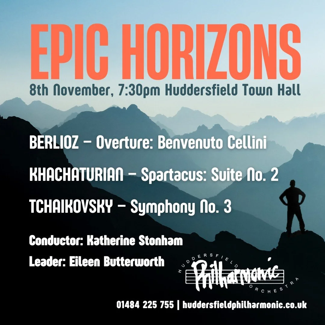 🎶 A Musical Evening to Remember! 🎶
Join the Huddersfield Philharmonic Orchestra as we open our new season with Epic Horizons &ndash; a sparkling concert filled with passion, elegance, and unforgettable melodies.

✨ Enjoy stirring favourites from Be