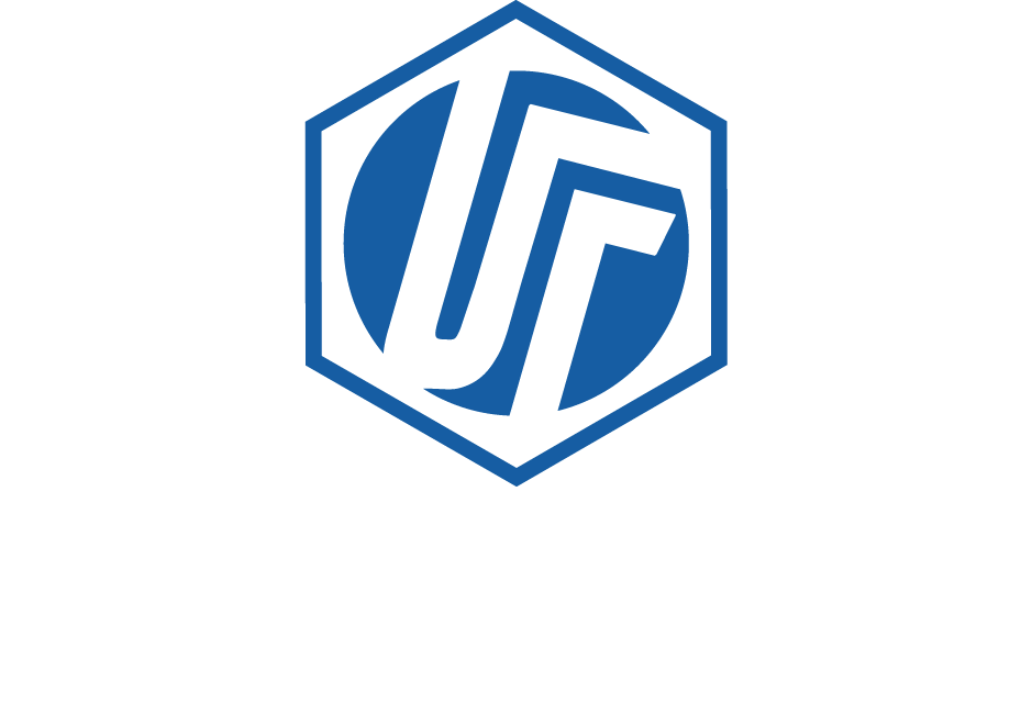 The ULTRA FIT logo featuring a blue hexagon with stylized letters 'U' and 'F' inside, and the word 'ULTRA FIT' written in bold white letters beneath.