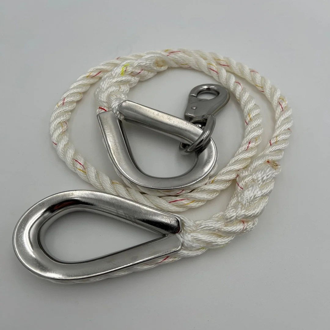 Mooring Line - 5/8" x 4 ft SS HD Thimble to SS Bull Snap