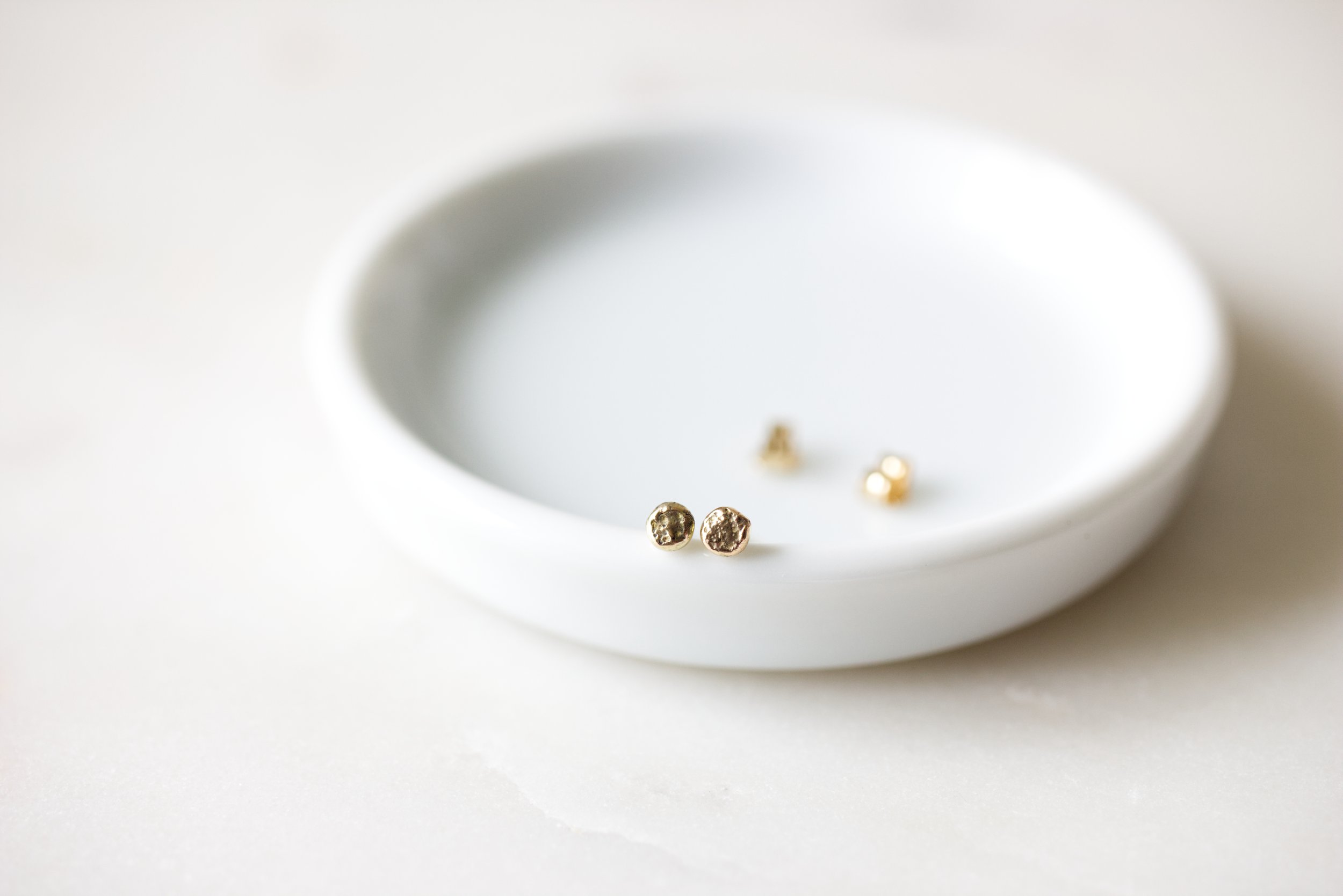 Organic Moon Crater Stud Earrings