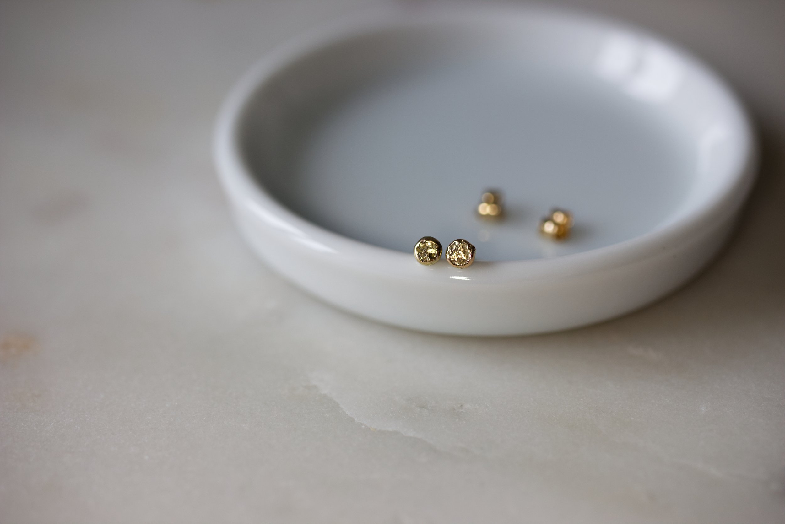 Organic Moon Crater Stud Earrings