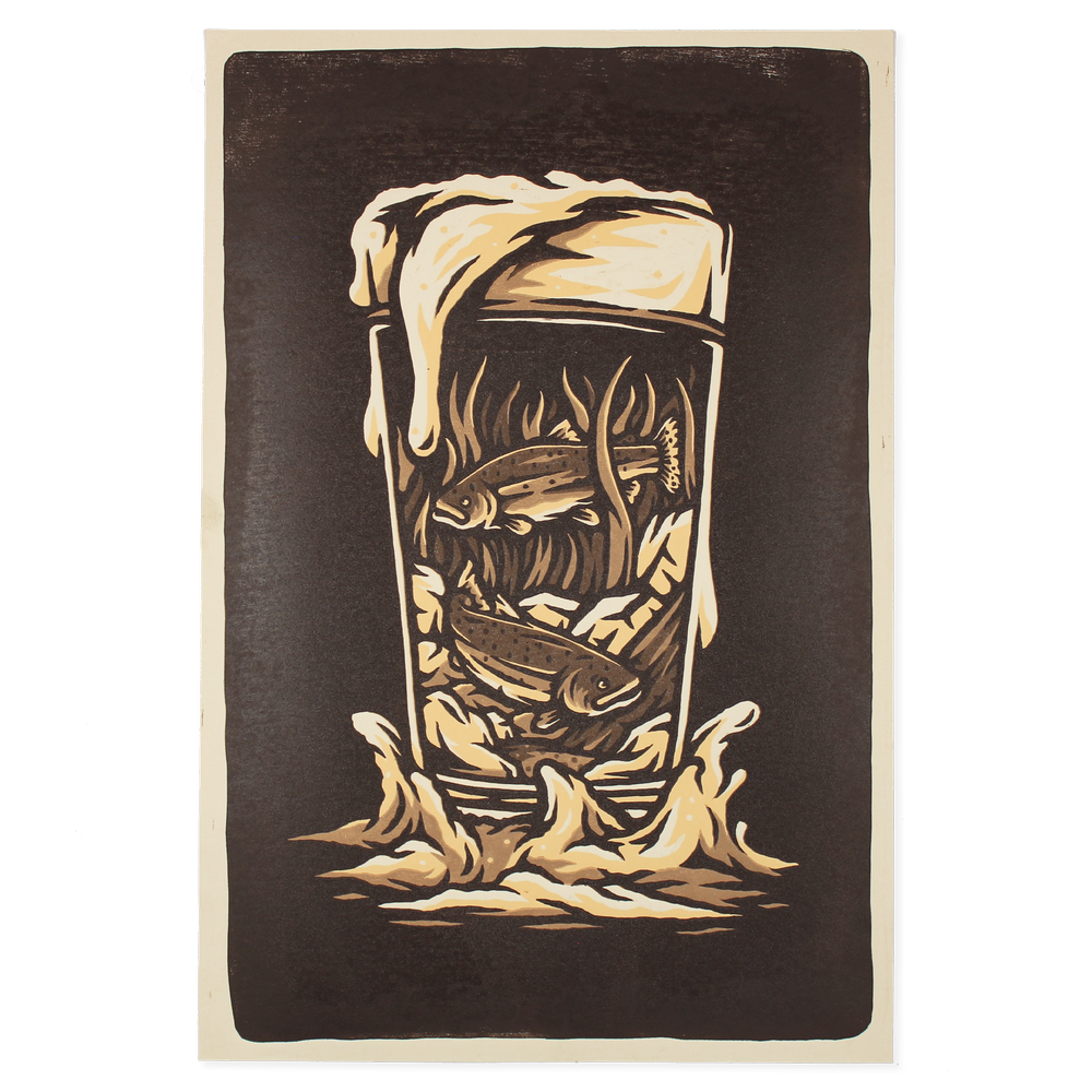 Angler Ale | Limited Edition Linocut Print — Norris Design Company