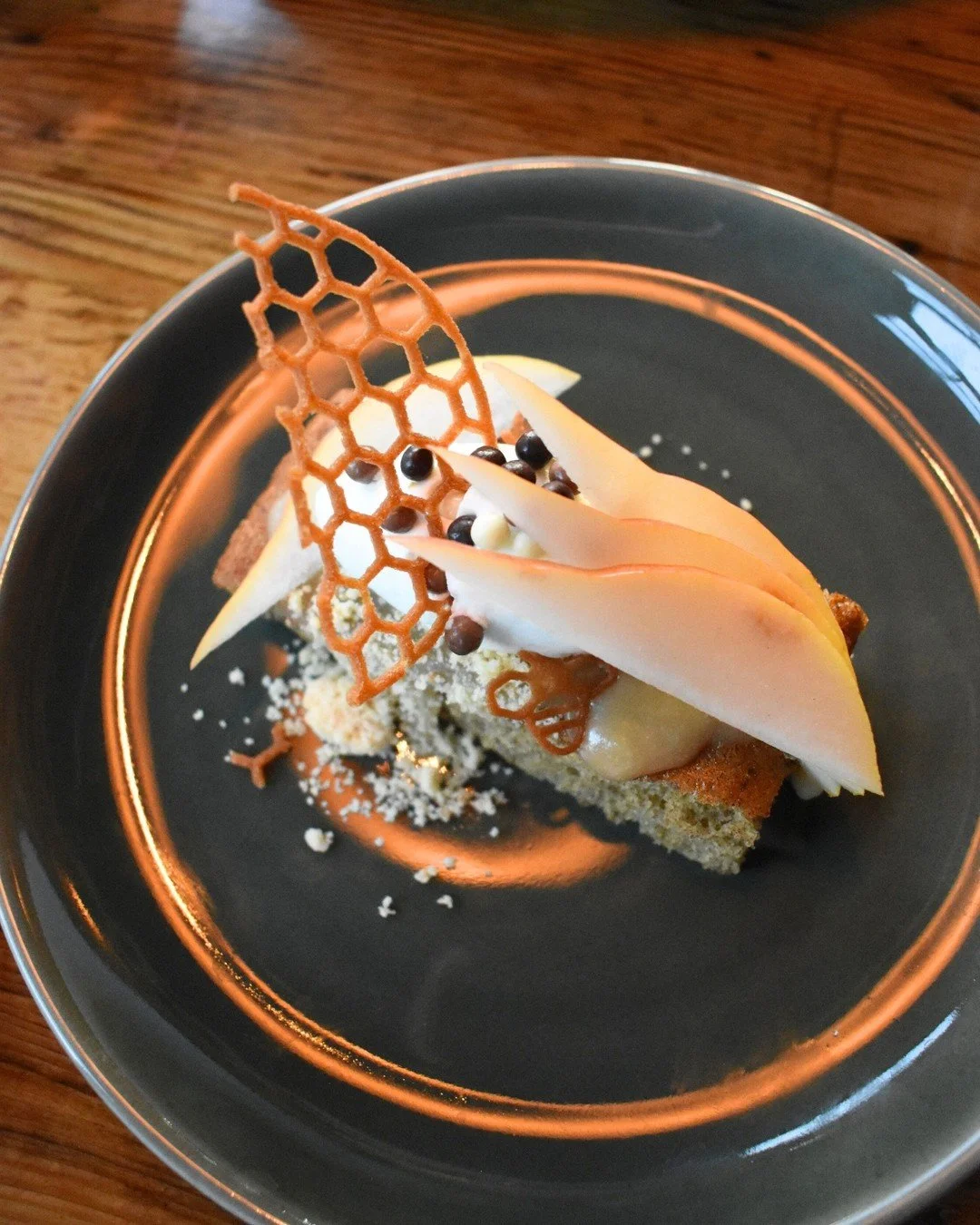 The date you've really been dreaming of... our Date Cake with toffee sauce &bull; fresh pears &bull; white chocolate cream &bull; vanilla ice cream✨