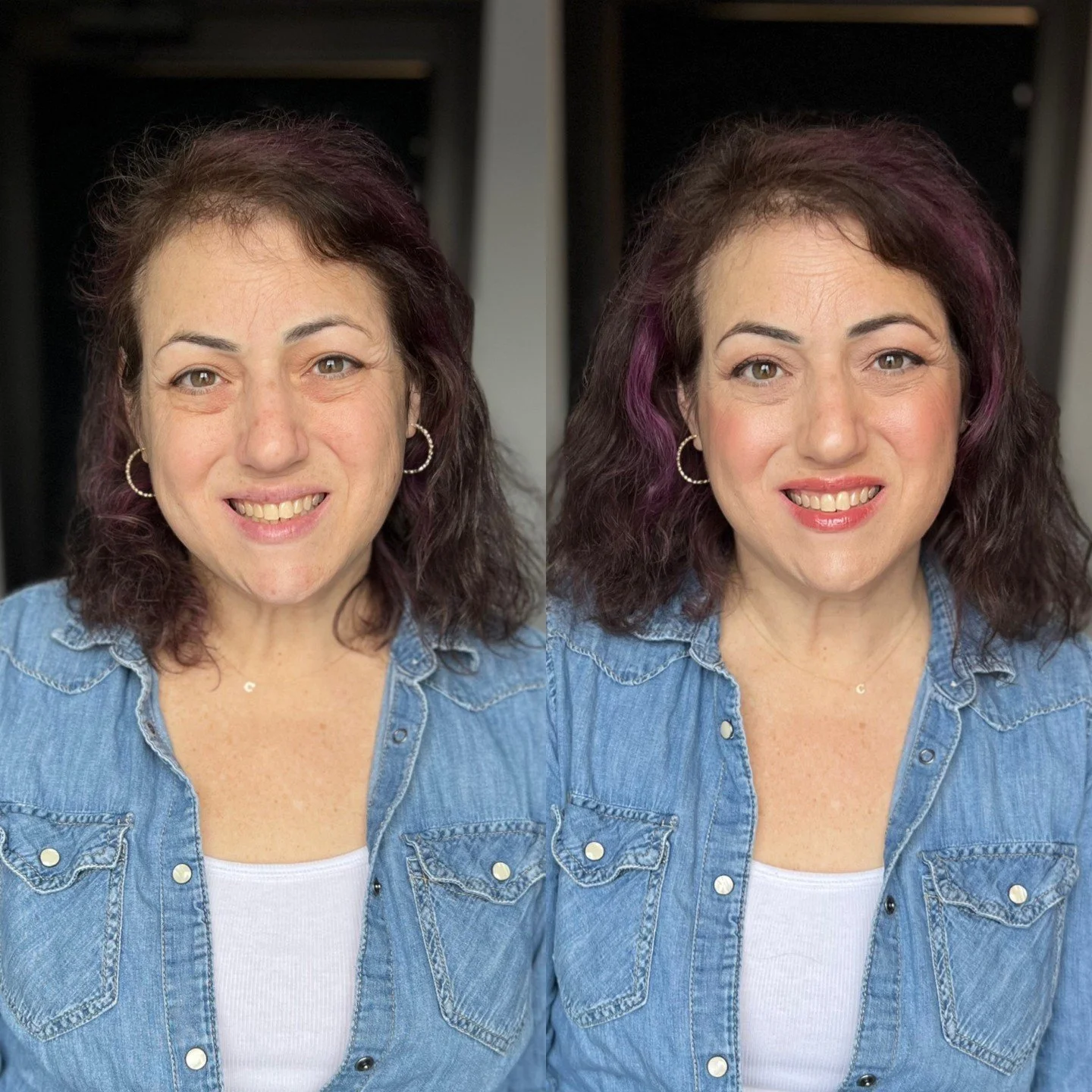 This makeover session was so much fun! I loved the plum tones in Erica&rsquo;s hair so we played with the cool eyeshadow palette by @iliabeauty to create several different eye looks that she could build for day or night.

Loving this refresh! My DMs 
