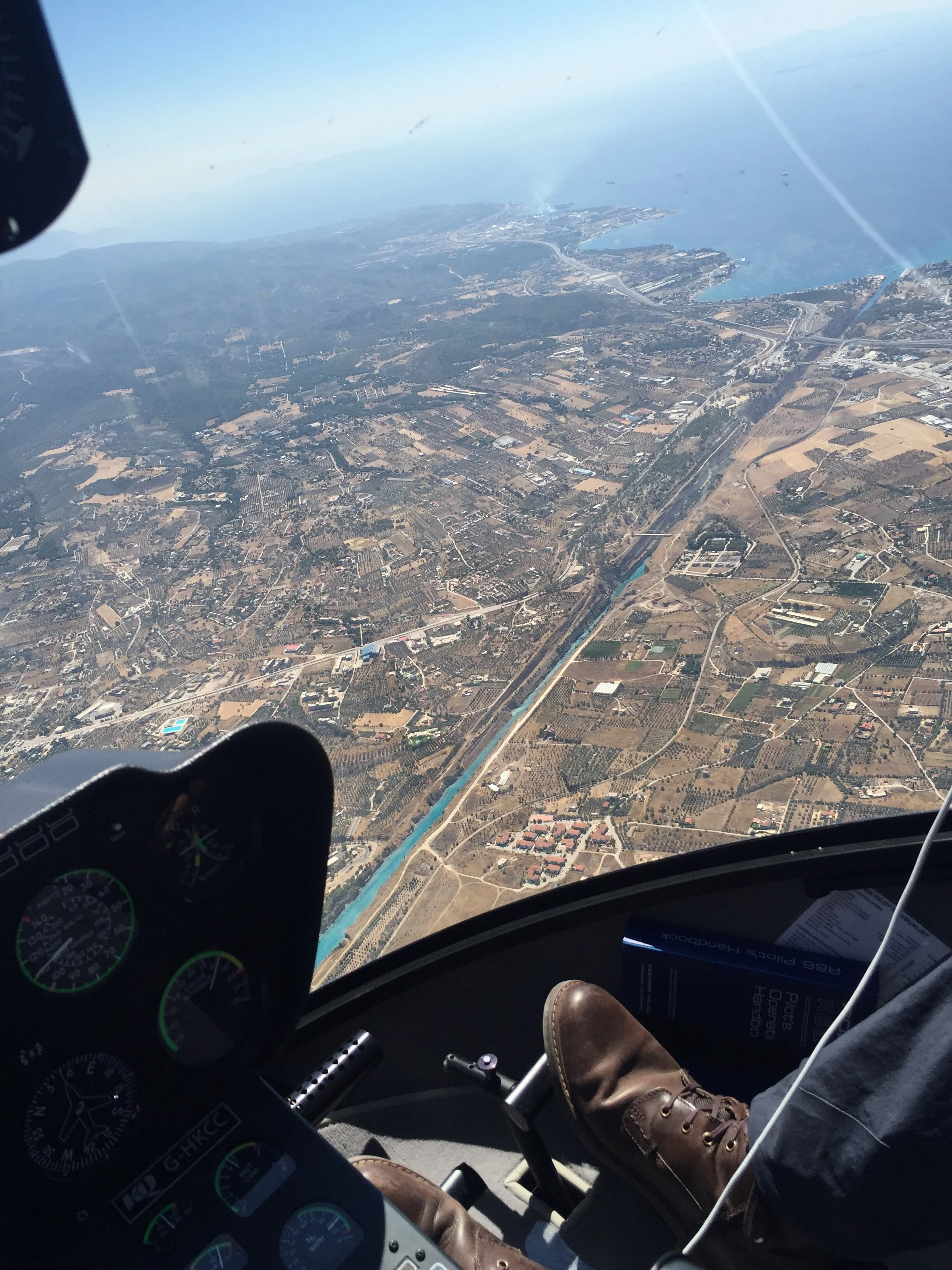 Corinth Canal, Greece overhead Ferry Flight
