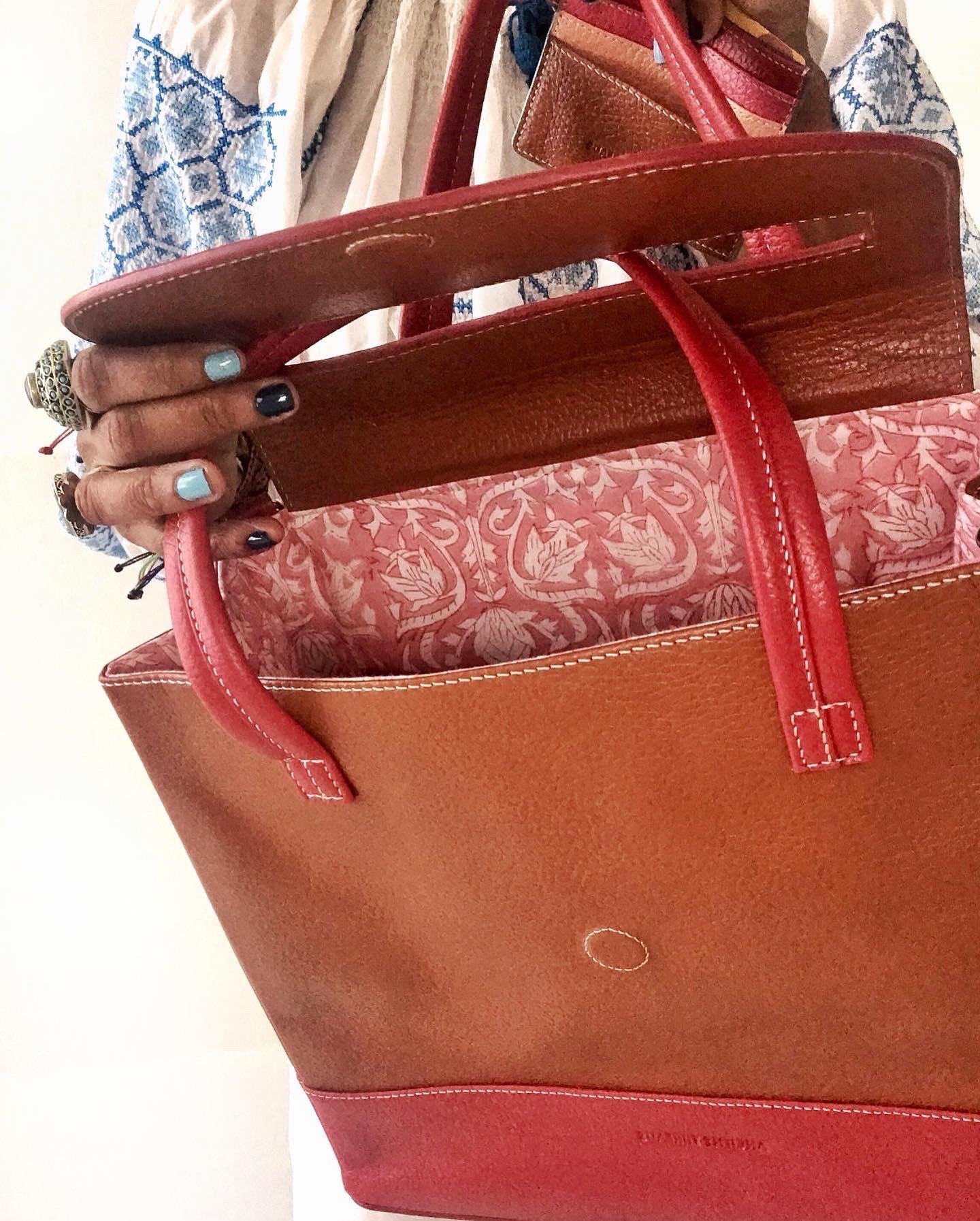 zipper free handcrafted leather satchel bag with cutout flap