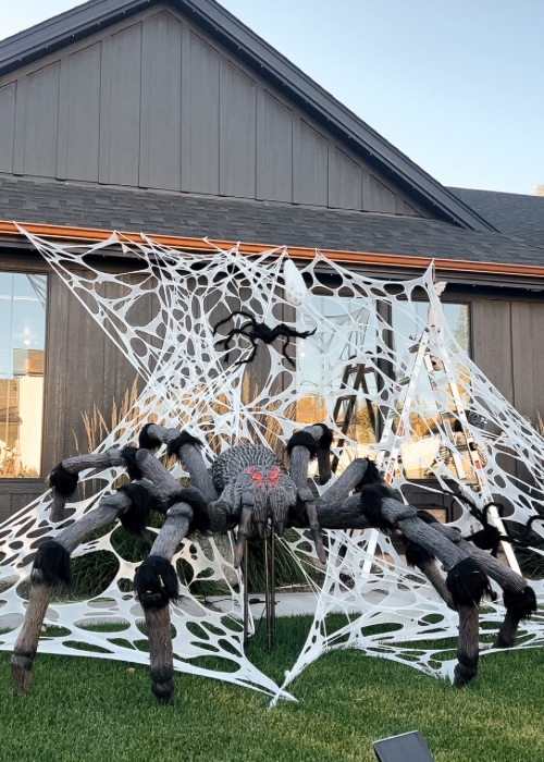 A Secret Halloween Decor Hack: Beef Netting Cobwebs!
