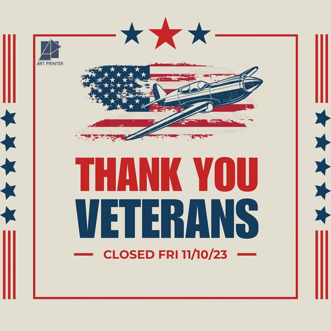 Closed Friday 11/10/23 in recognition of Veterans Day! To all who have served, we are thankful for your service and sacrifice ❤️