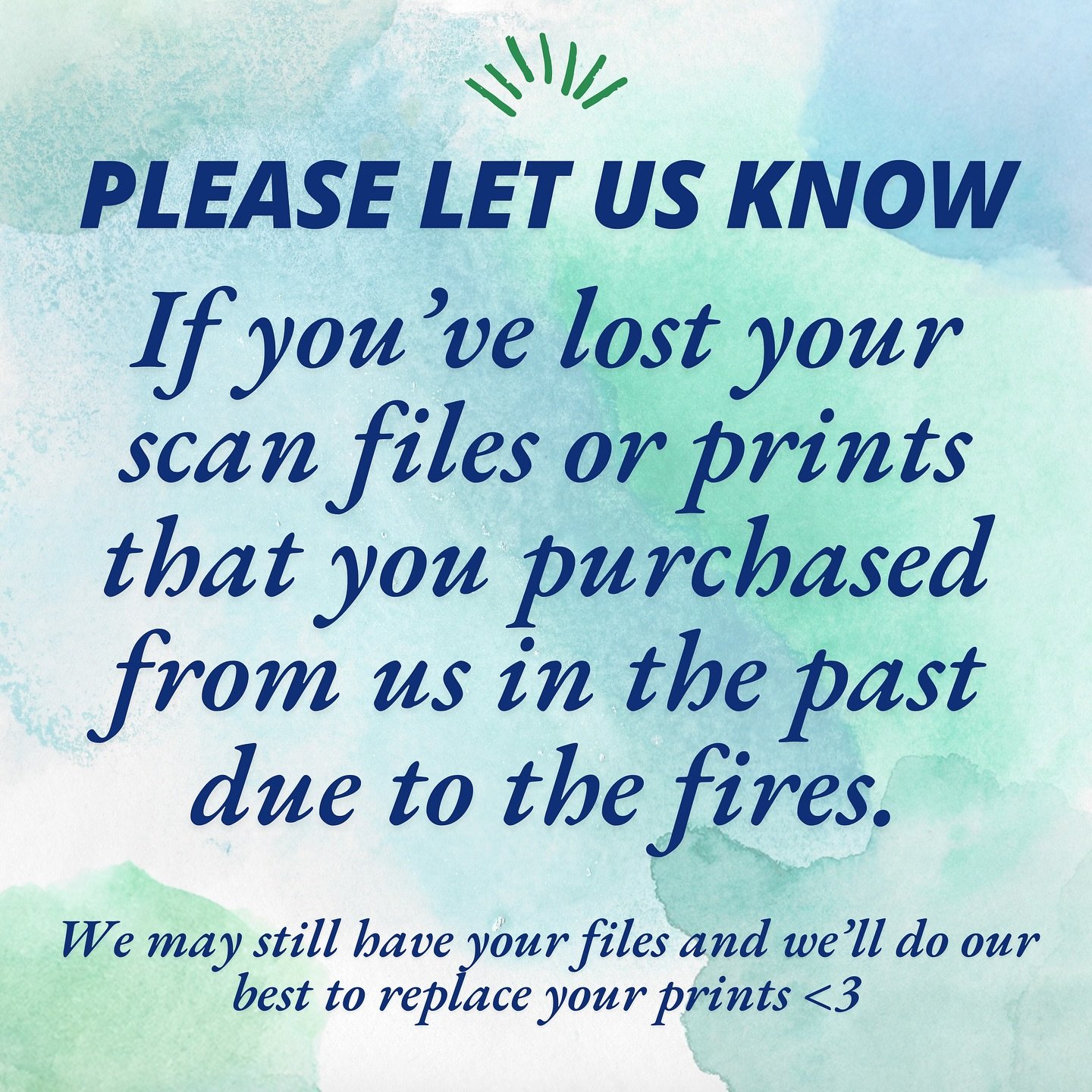 We are devastated by the destruction of our city from these fires. Several of our clients have lost everything. Some have reached out to see if we still had their files and were happy to say that we have been able to retrieve many for them. We do our
