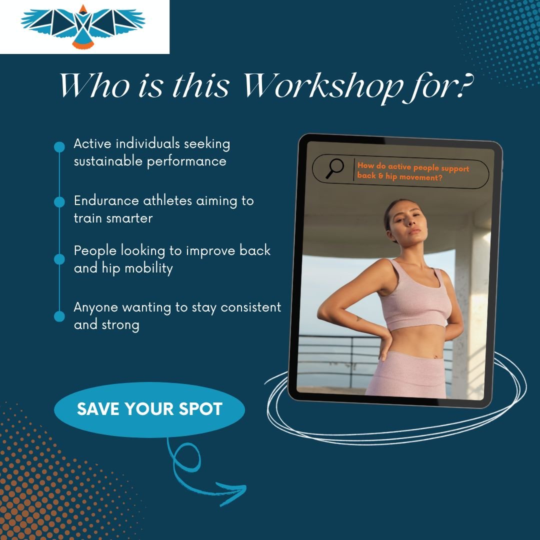 This workshop is designed for people who want to keep moving well—for the long run.
Whether you're an endurance athlete, a weekend warrior, or someone who just wants to feel stronger in your everyday routine, this free event will share smart,