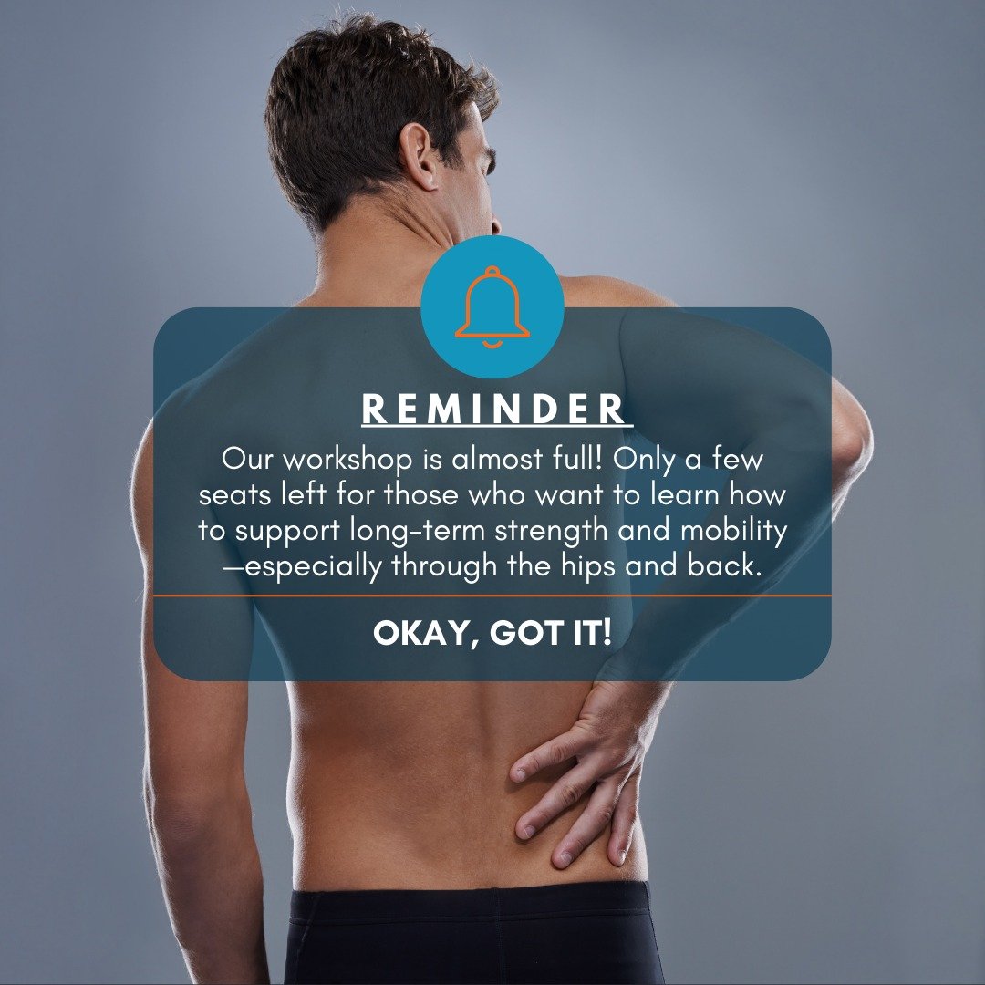 Just a few seats left!
Drs. Natalie and Shawn Small are almost at capacity for their upcoming workshop, where they’ll share simple, sustainable strategies to support hip and back mobility through strength-focused movement.
If you’ve b
