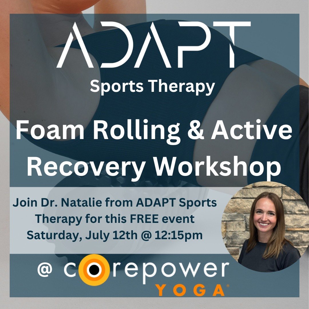 ๐ง‍โ๏ธGet ready to roll and recover! @cpy_foco
Join us at CorePower Yoga Fort Collins for this Free, interactive workshop led by Dr. Natalie Small from ADAPT Sports Therapy.
Recover faster and prevent injuries so you can keep reaching your goals