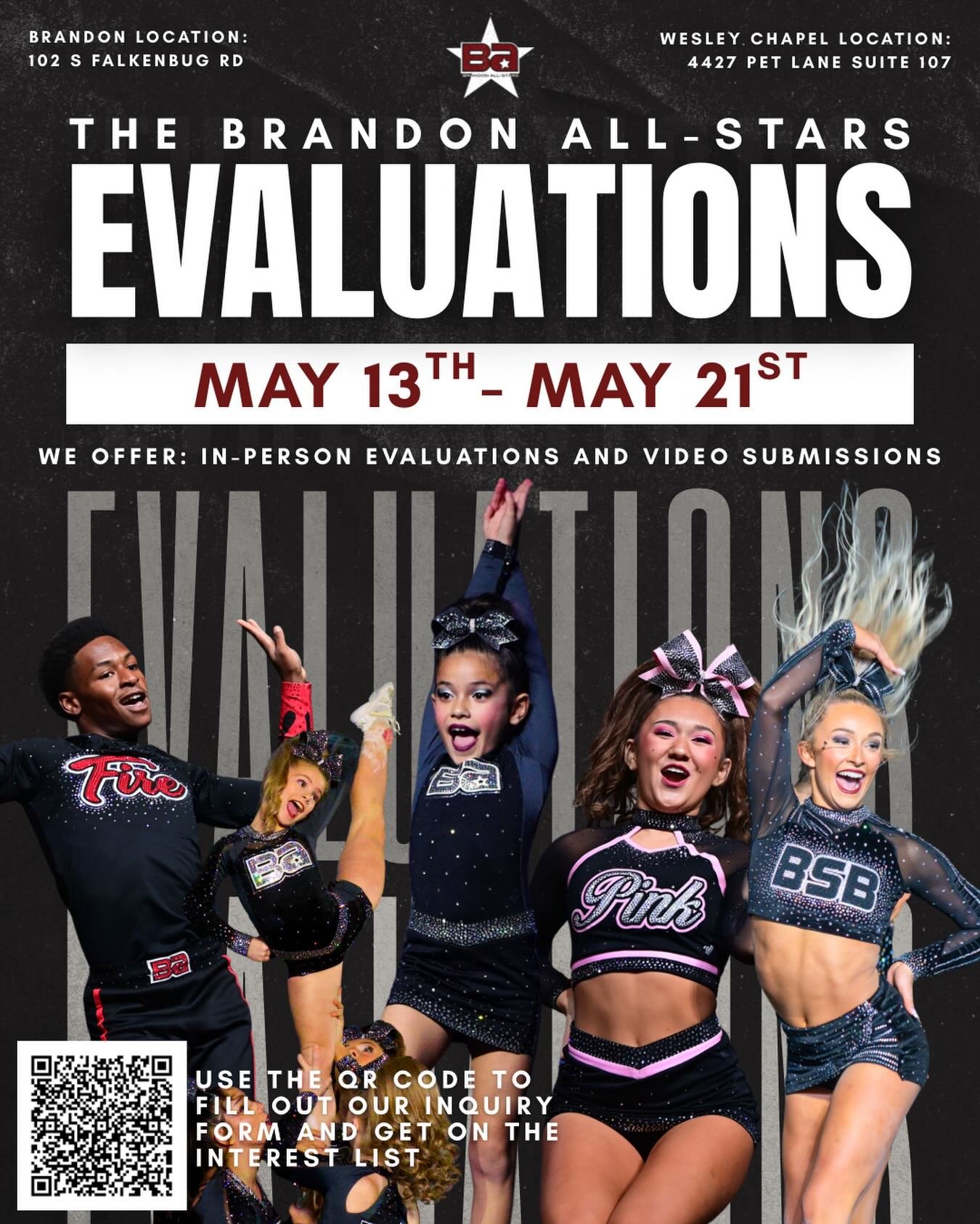 We have an exciting BA Update &mdash; Save the dates!

Evaluation dates for the 2026-2027 season have been set, May 13th-May 21st!

Stay tuned to www.brandonallstars.com and BA social media for more evaluation information! 🤩🅱️🅰️💪

#BrandonAllstar