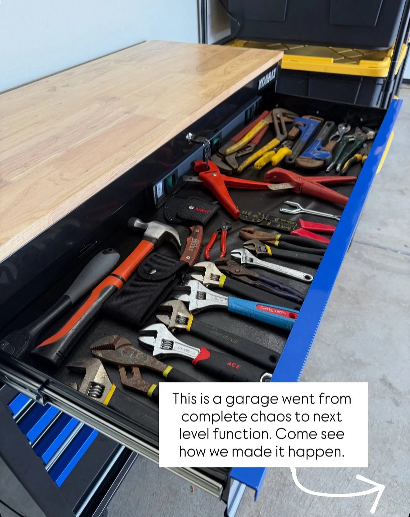 This garage went from complete chaos to next-level function ,and it&rsquo;s one so many of us can relate to.

When this family first moved in, the garage quickly became a temporary drop zone that never really recovered. Over the years, things just ke