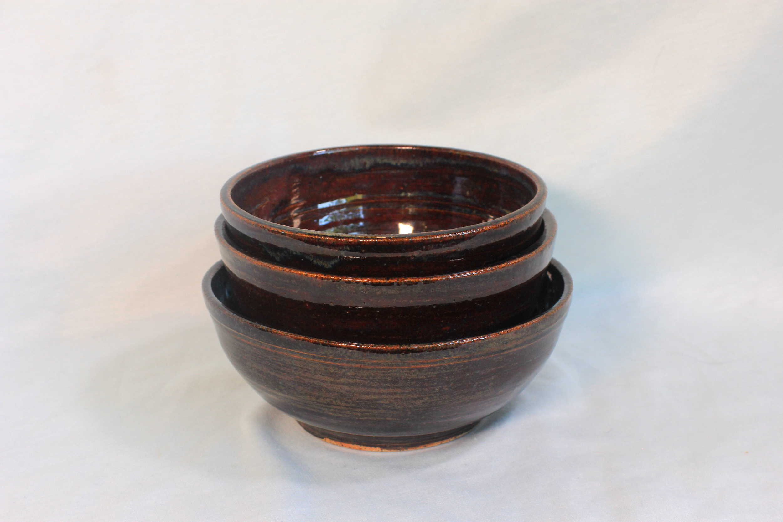 Black Stoneware Nesting Bowls, Set of 3. 2023.