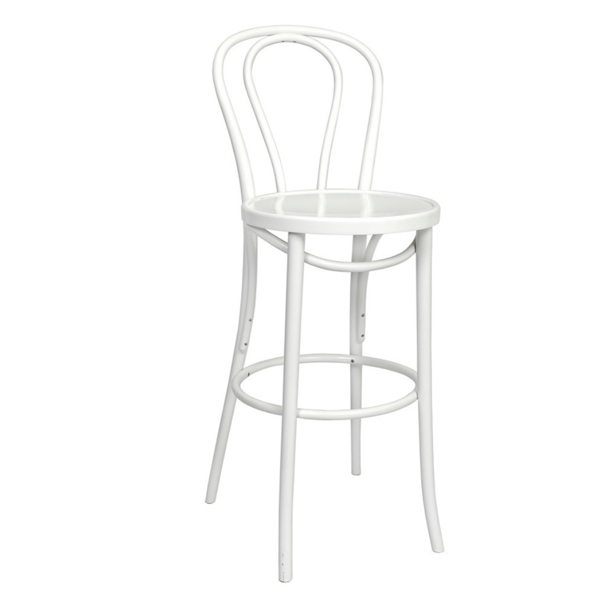 WHITE BENTWOOD STOOL