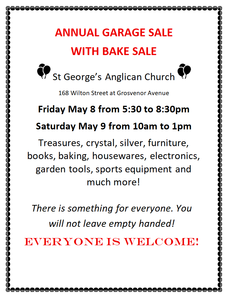 Annual Garage Sale with Bake Sale