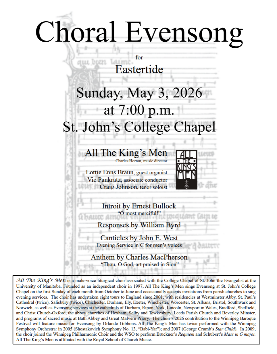 Choral Evensong for Eastertide
