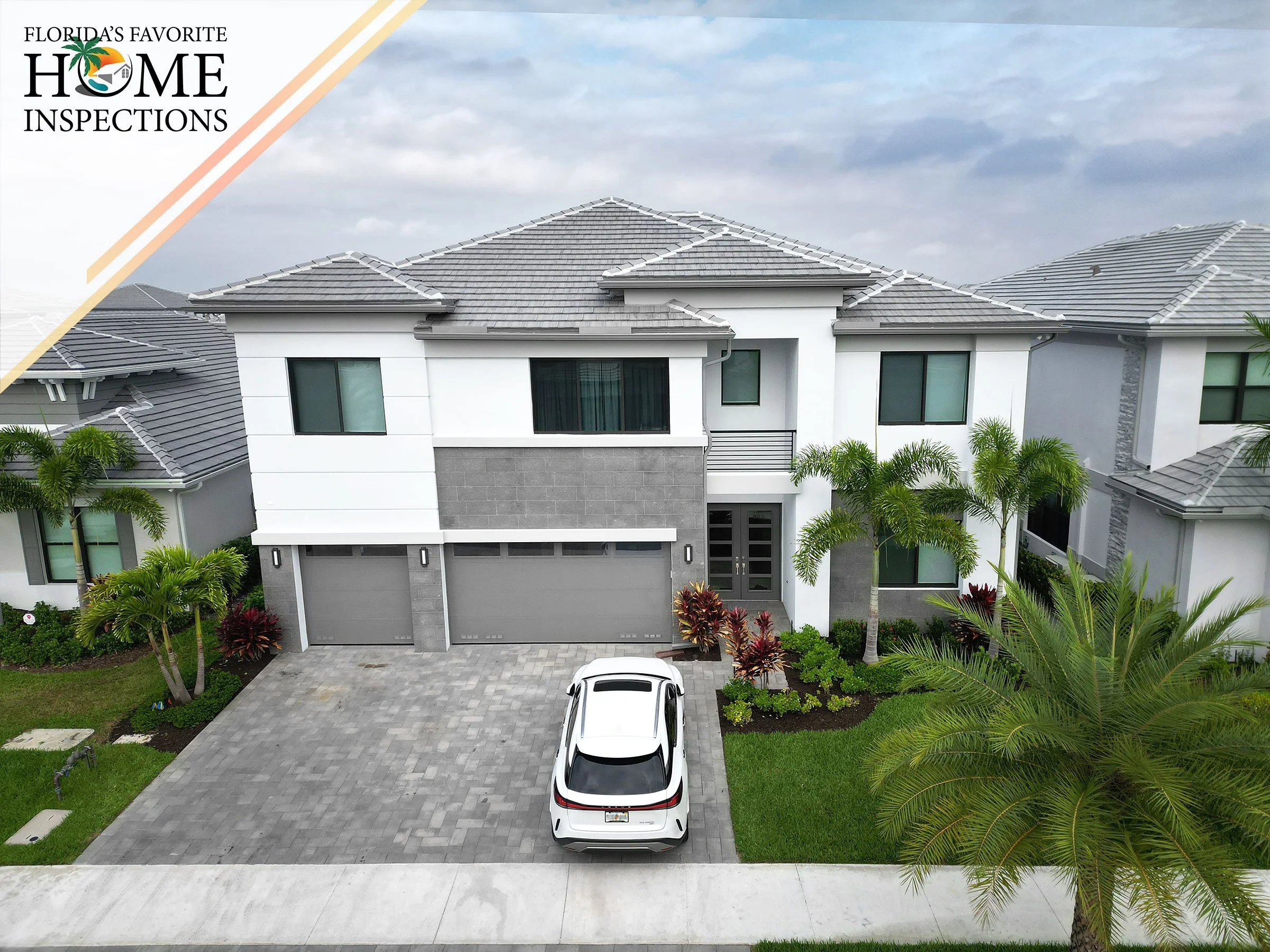New home during an 11-month warranty home inspection in Palm Beach Gardens, Florida.