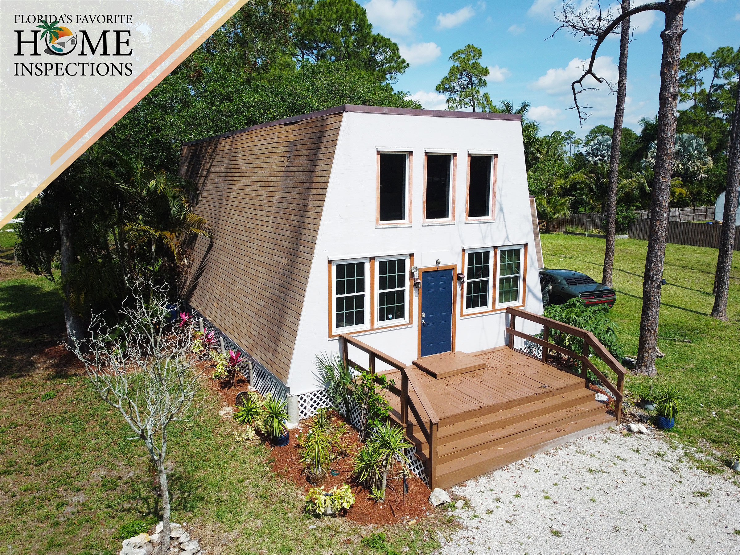 Cottage-style home in Palm Beach County during a home inspection.