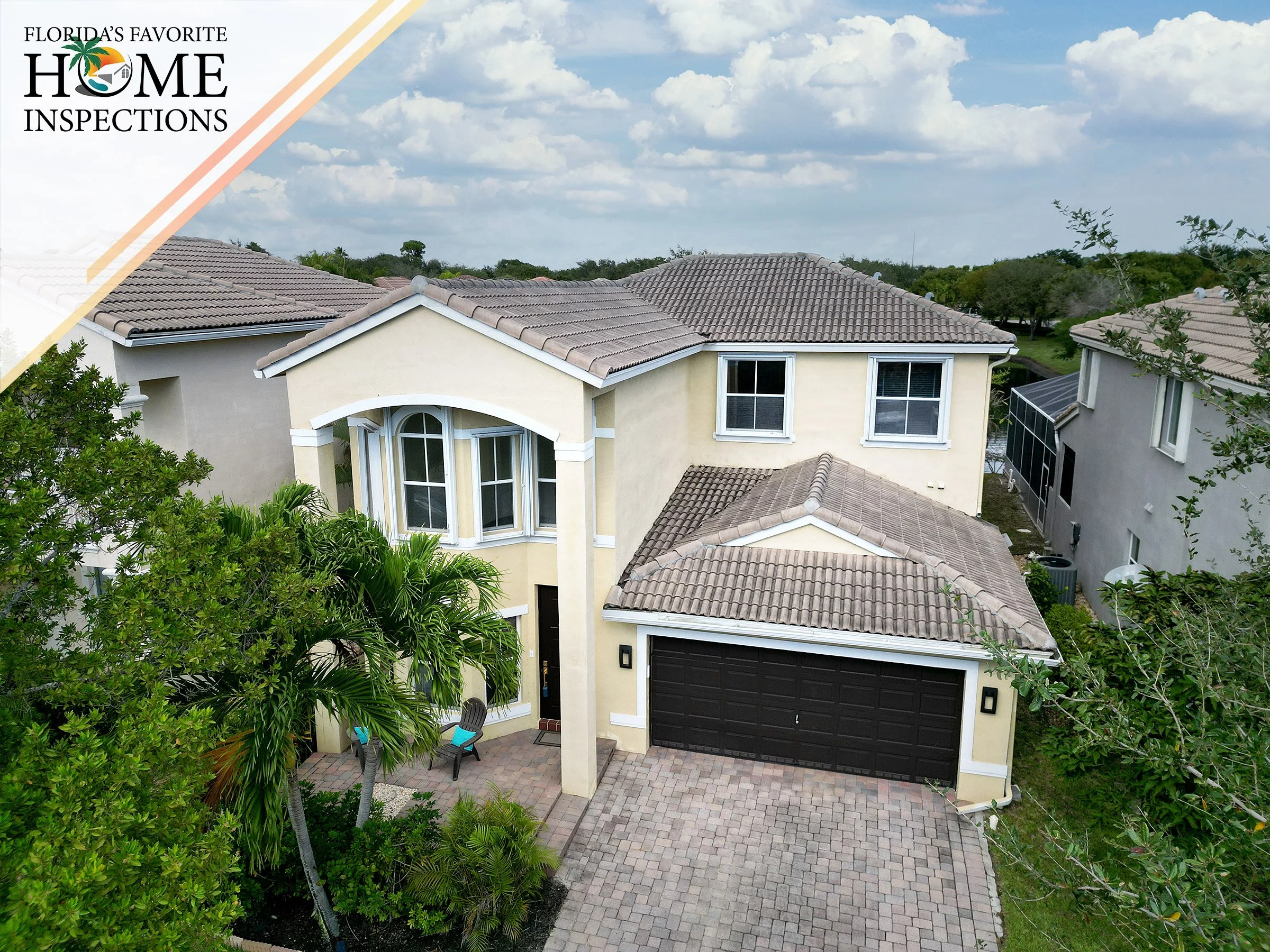 Two-story single-family home during a buyer's home inspection in Delray Beach, Florida.