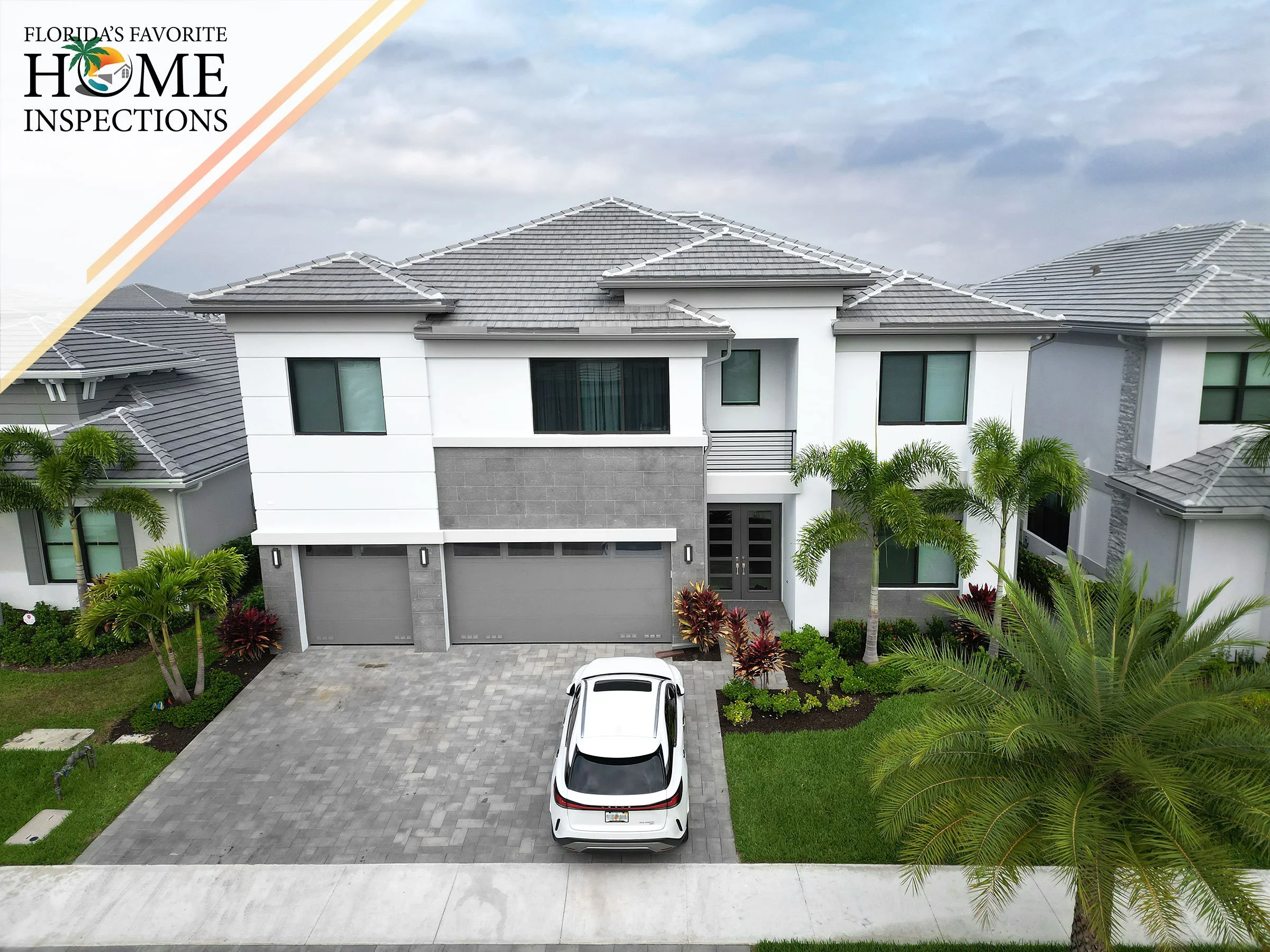 New home during an 11-month warranty home inspection in Palm Beach Gardens, Florida.