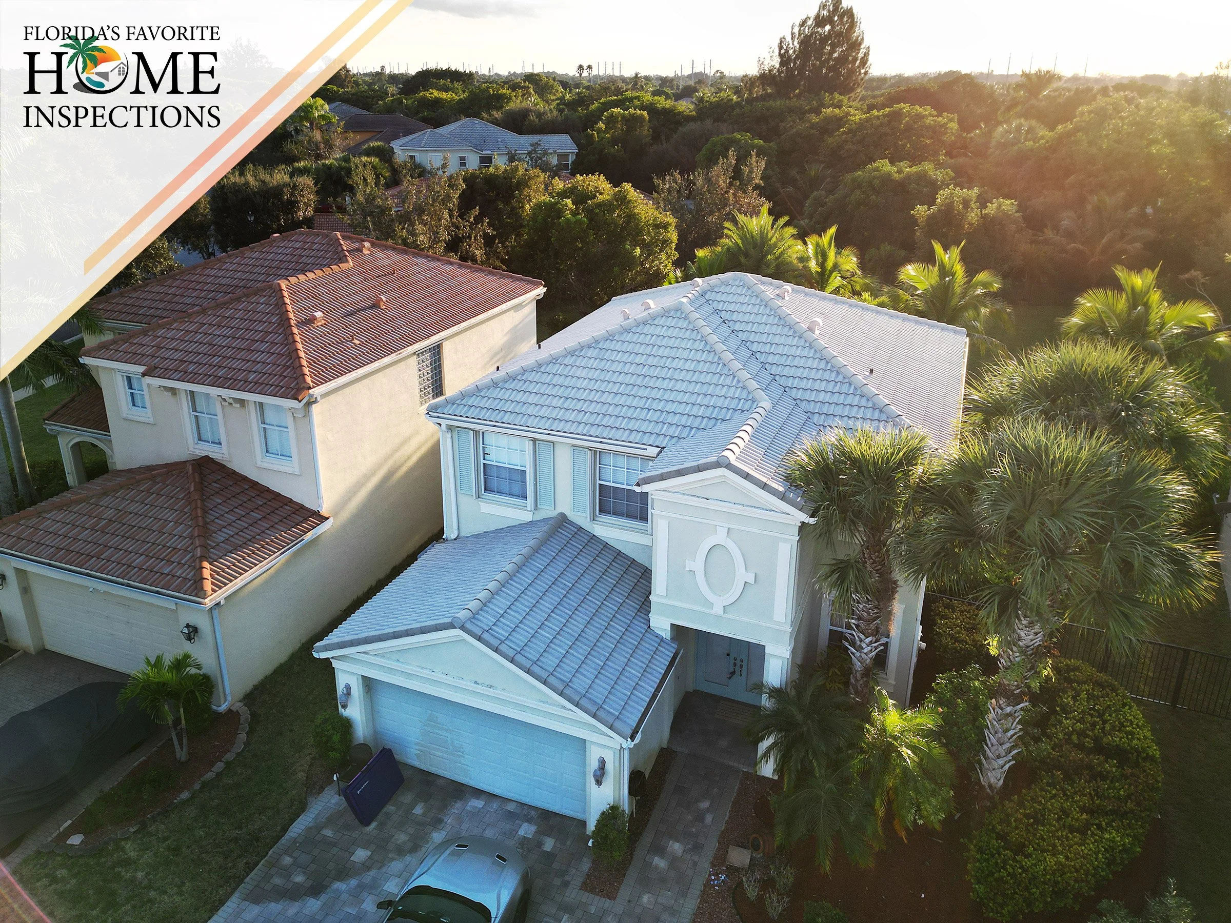 Two-story single-family home during a home inspection in Royal Palm Beach, Florida.