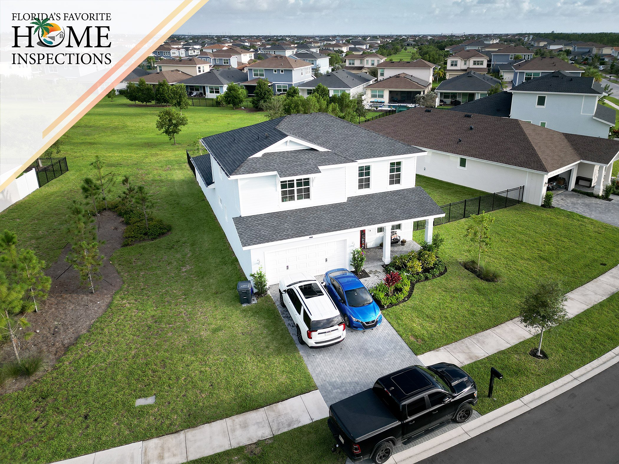 New two-story home during an 11-month warranty home inspection in the community of Arden in Loxahatchee, Florida.