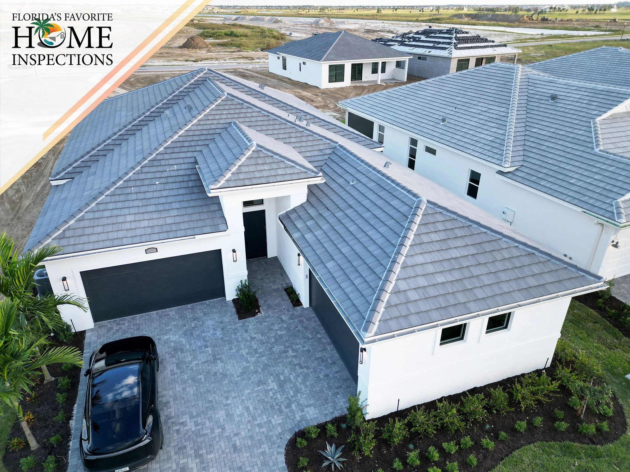 New construction home during a final-walkthrough home inspection in Port St. Lucie, Florida