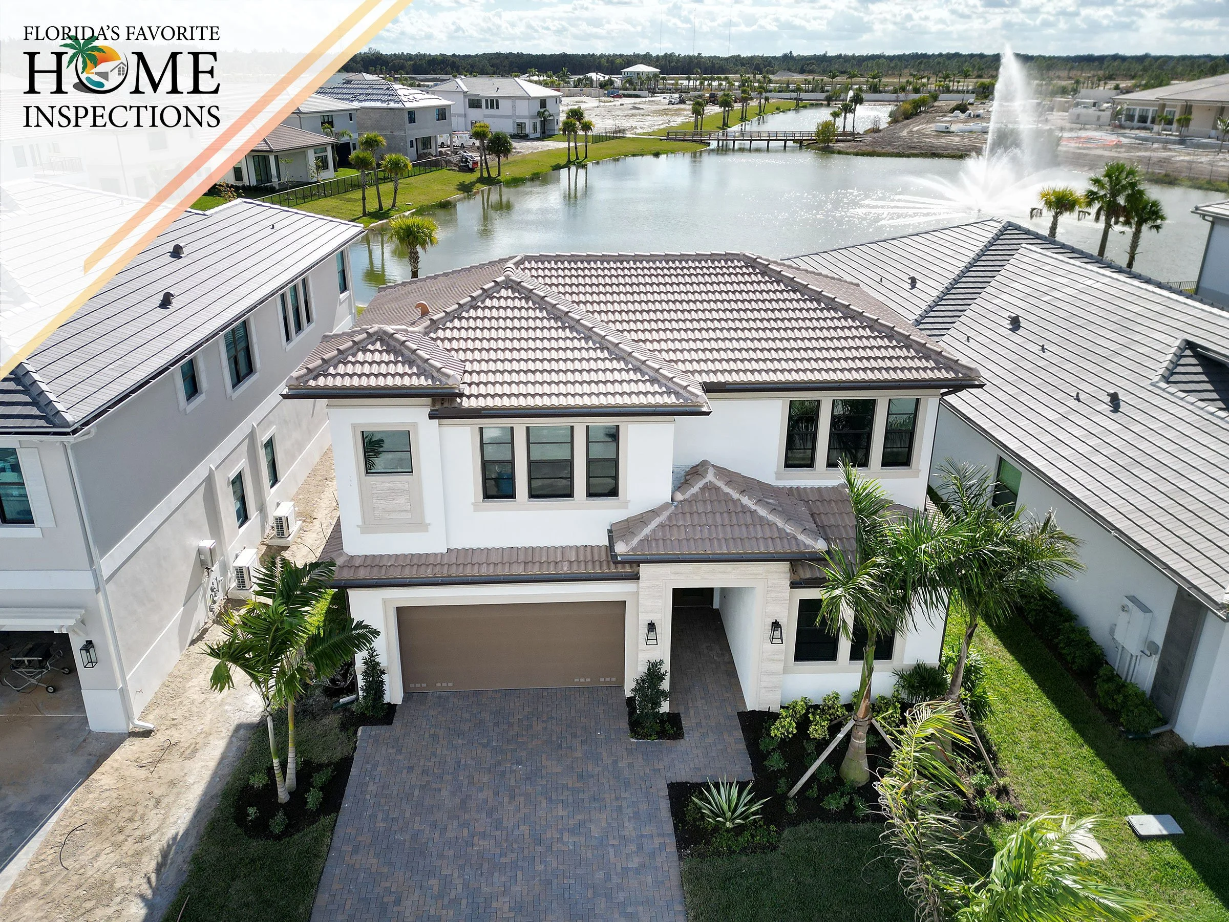 Two-story home during a home inspection in Palm Beach Gardens, Florida.
