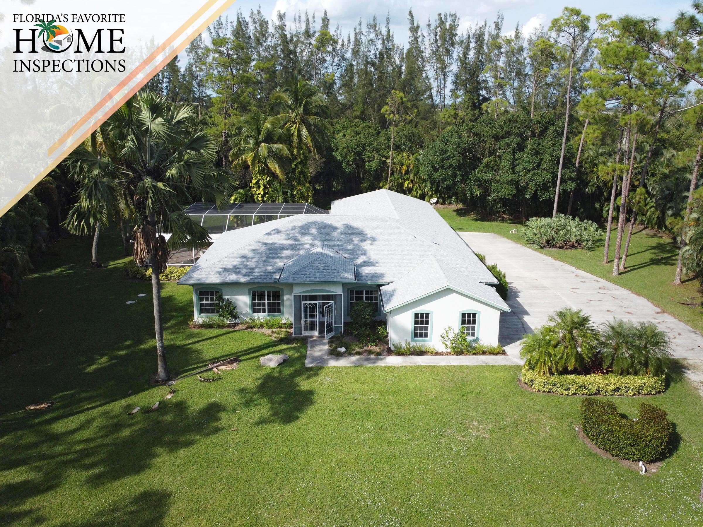 Drone photo from a home inspection in Loxahatchee, Florida.