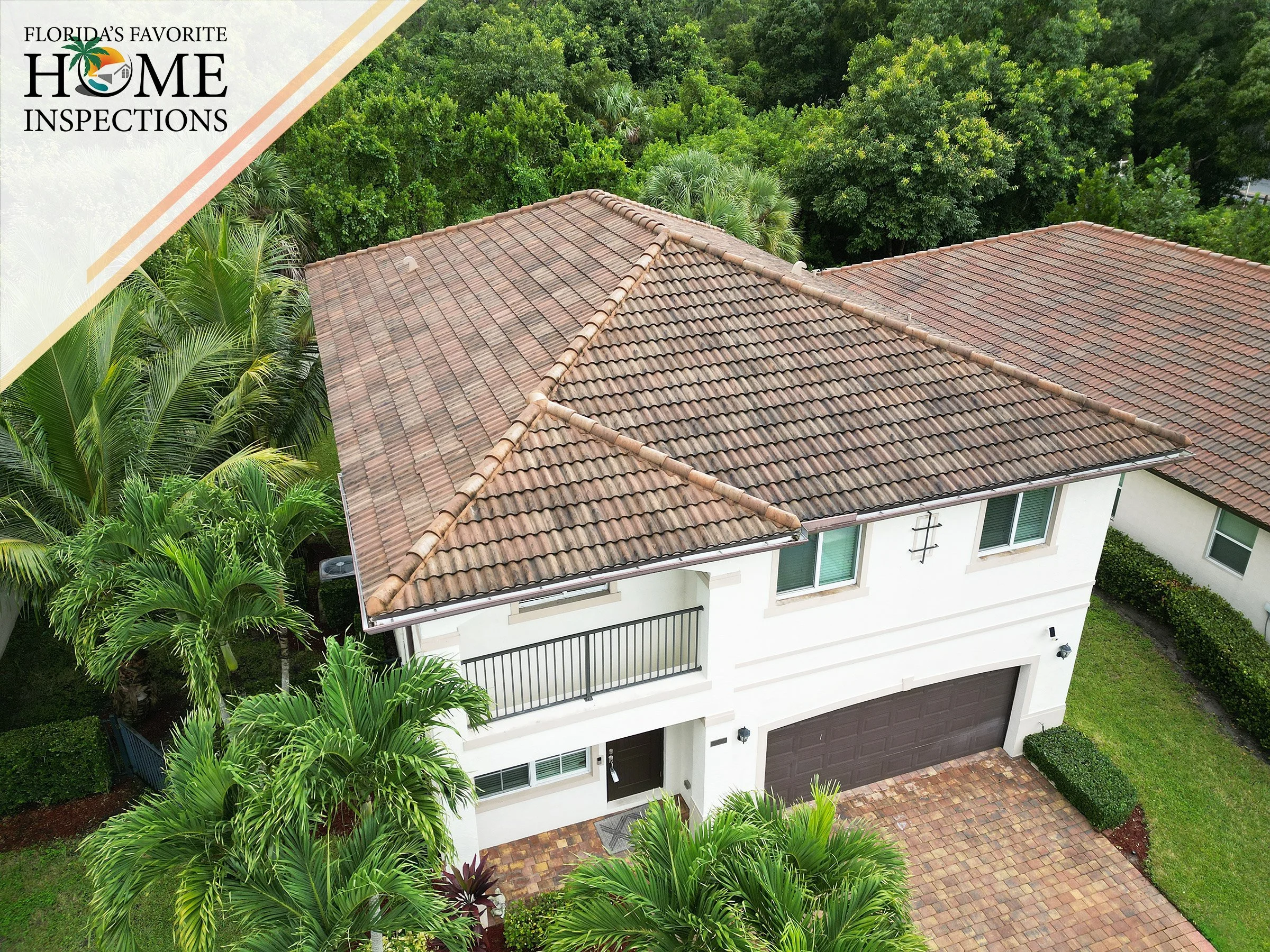 Two-story home during a buyer's home inspection in Jupiter, Florida.