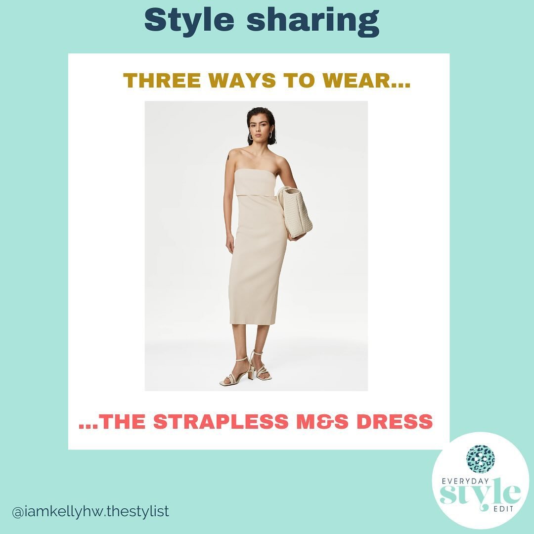 I promised this before my holiday - three ways to style the strapless @marksandspencerstyle dress 🙌🏼 check in store for stock if your size isn&rsquo;t available, there was loads in our one before we came away. 

Which is your favourite look? Any pa