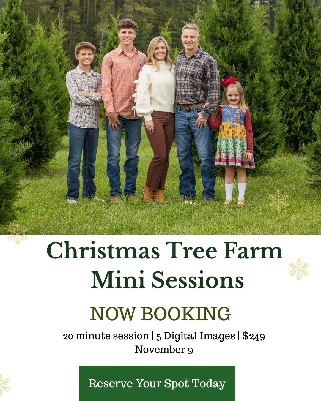 ✨ Don&rsquo;t blink &mdash; the holidays are coming fast! ✨
Our Christmas Mini Sessions are happening November 9th, and they&rsquo;re the perfect way to capture this season&rsquo;s joy. Whether it&rsquo;s your family&rsquo;s holiday card photo or a m