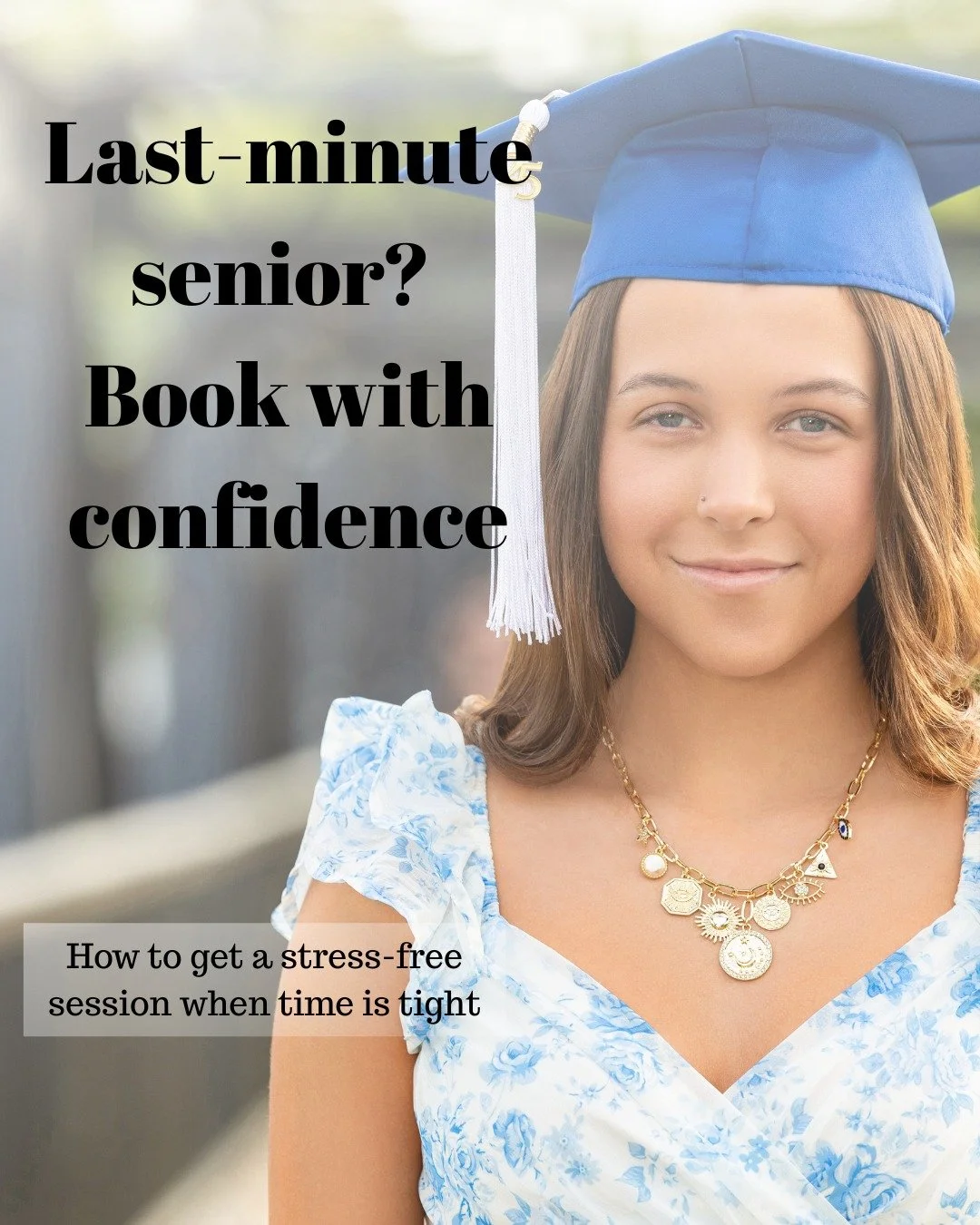 Last-minute senior? You still have options.

You can book a thoughtful, intentional session and still get beautiful images even if your timeline feels tight.

Here&rsquo;s how I make it simple for you.  We start with a quick consultation call where I