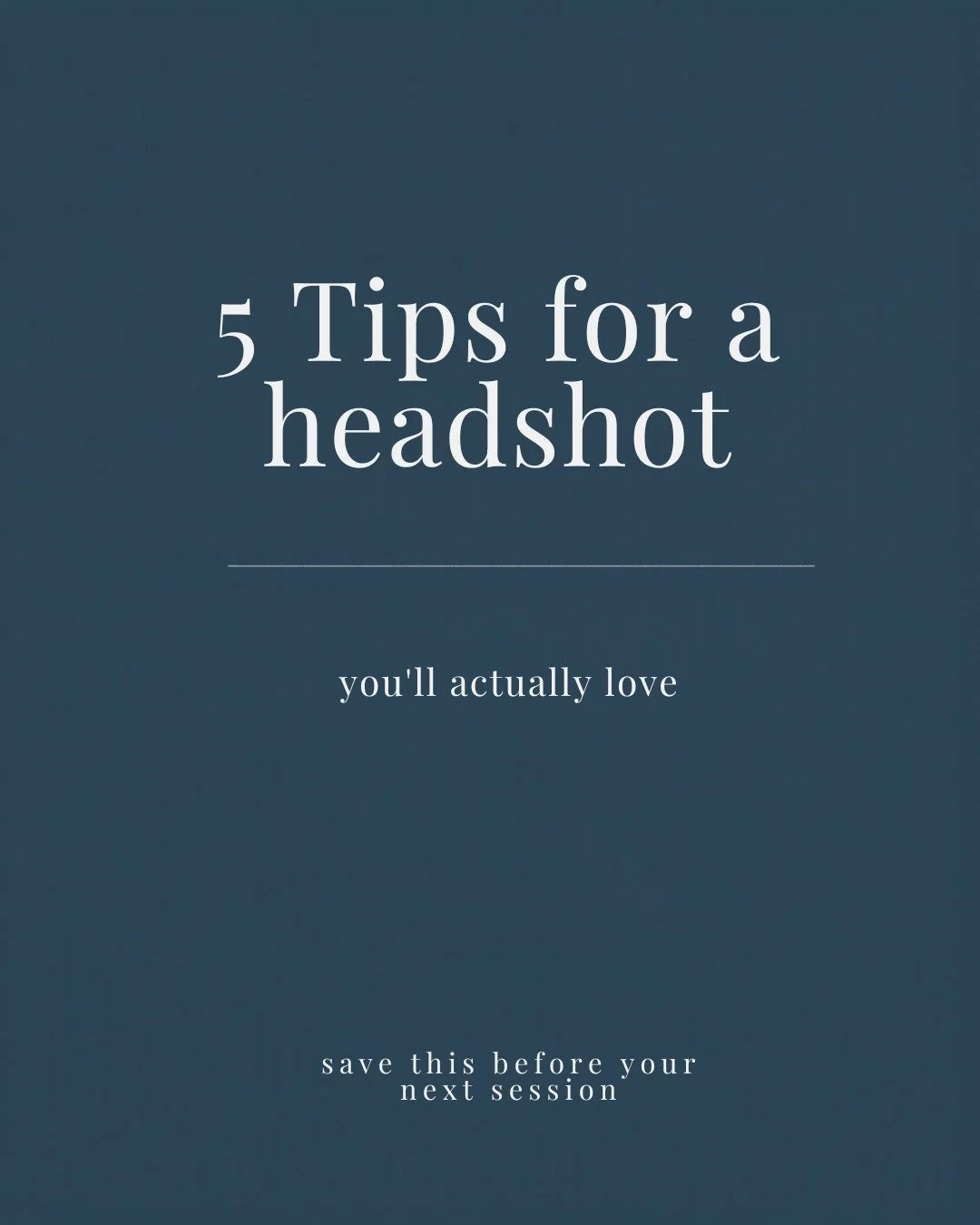 Your headshot is often the first thing people see before they ever meet you - make it count.

Swipe through for my top 5 tips to help you show up confident, relaxed, and camera-ready at your next session. (Save this for later-you'll thank yourself be