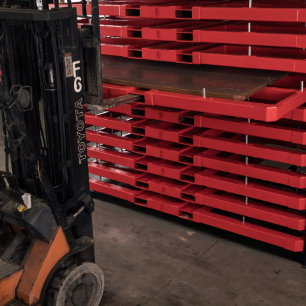 Sheet Metal Storage Racks Solve Floor Space Problems