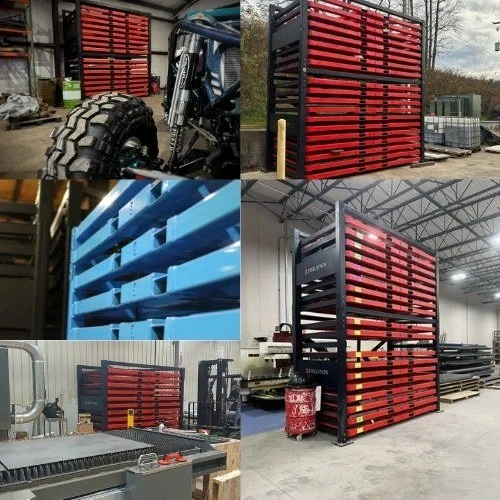 Sheet Metal Storage Racks Solve Floor Space Problems