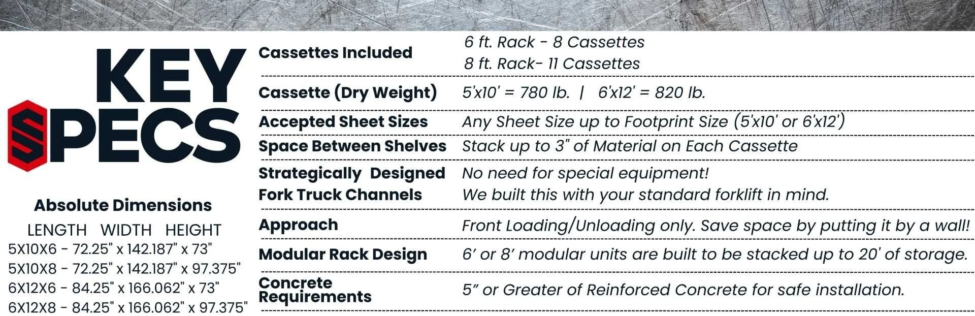 Improve Floor Space with Stackable Sheet Metal Storage Racks!